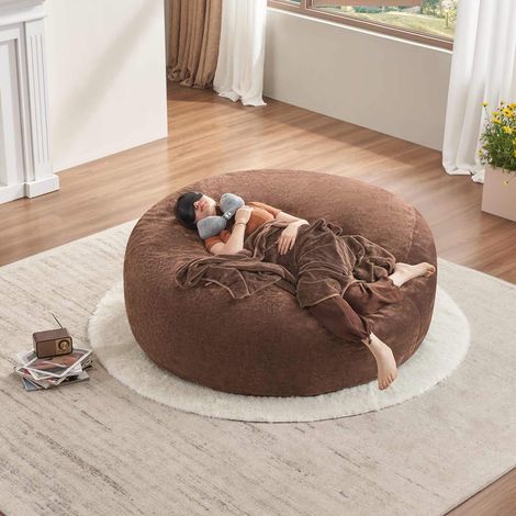 Fauteuil bean bag pliable en mousse Coffee HAVRYA (1/3)