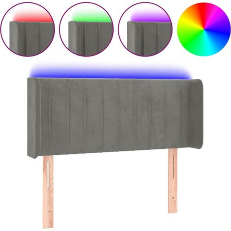 Maison Exclusive - Cabecero con LED de terciopelo gris claro 93x1 (1/5)