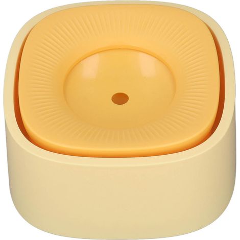 Schwimmnapf für Hunde und Katzen, auslaufsicher, automatischer Wasserspender, ABS, quadratisch, gelb (1/5)