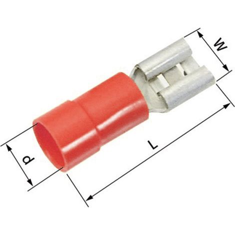 LAPP 63101040 Flachsteckhülse Steckbreite: 4.8 mm Steckdicke: 0.8 mm 180 ° Teilisoliert Rot 100 St. (1/2)