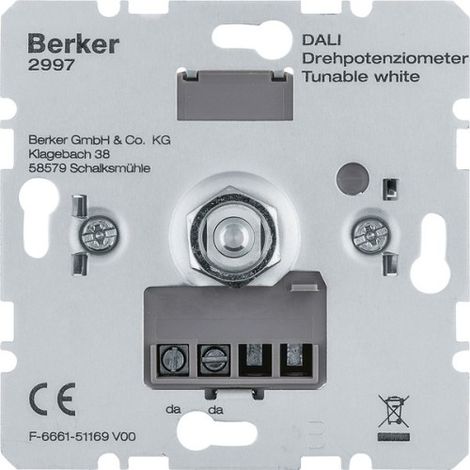 BERKER  Gradateur rotatif DALI réglage blanc soft off 2997
