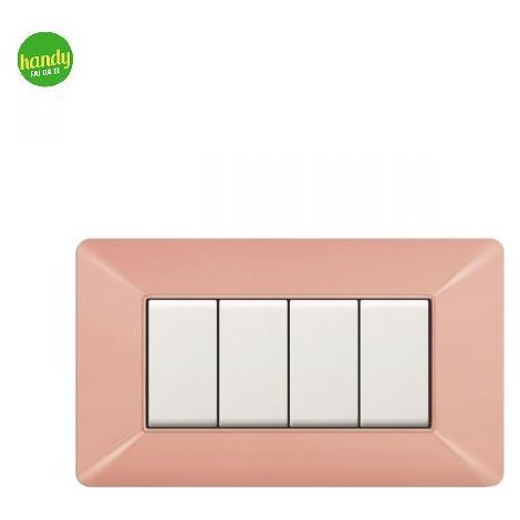 Placca da 4 moduli Easy Elettrocanali in plastica arancio pastello