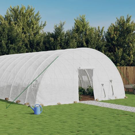vidaXL Serre avec cadre en acier blanc 72 m² 12x6x2,85 m