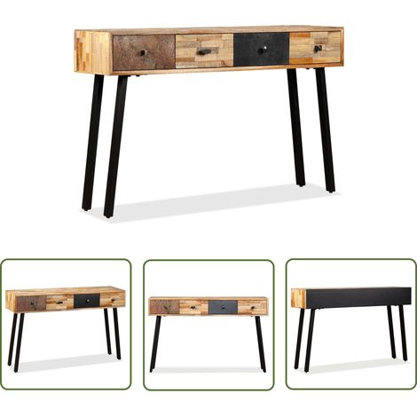 The Living Store Konsolentisch Recyceltes Teak Massiv 120 x 30 x 76 cm - Vintage Stil - Konsolentisch - Beistelltisch - Wohnzimmermöbel - Teakholzmöbel (1/5)