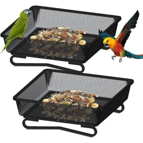 Mangeoire Oiseaux Exterieur, 2 Pièces Mangeoires pour Oiseaux Sauvages, Distributeur Graines Oiseaux Exterieur, Mangeoire Oiseaux Balcon, Mangeoire à Mailles pour Extérieur Jardin Parc (1/5)