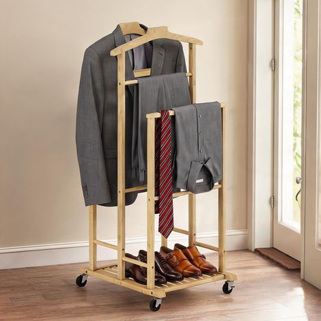 Porte-manteau madera Natural en bambú 50 x 41 x 105 cm (1/5)