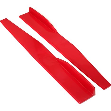 GARRYFIZH Lot de 2 jupes latérales universelles pour carrosserie de voiture, bas de caisse, diffuseur, ailettes, kit de pare-chocs, rouge