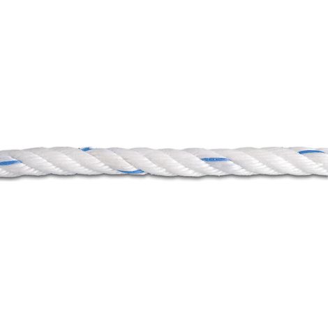 Cuerda de polipropileno trenzada color blanco/azul 38 m
