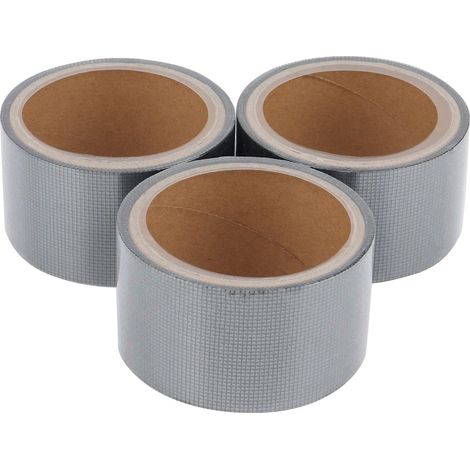 Lot de 3 rouleaux de ruban adhésif de réparation pour moustiquaires et fenêtres de porte, gris, 5 cm x 2 m - FFY (1/4)