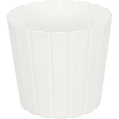 Vaso in plastica per fiori ed erbe aromatiche da balcone o terrazzo, bianco, 24 x 21,5 cm