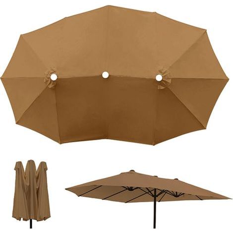 Toile de parasol de remplacement de 2,7 m, toile de parasol uniquement, store de terrasse extérieur, voile d'ombrage (1/5)