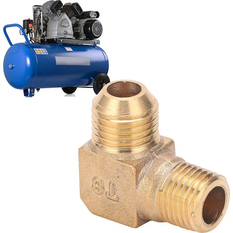Coude à 90° en Laiton pour Compresseur d'Air, Raccord Fileté 13 x 14mm, Adaptateur Conique