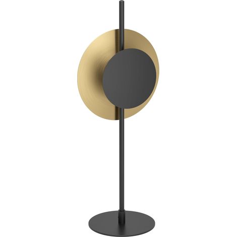 EGLO LED Tischlampe Tocina, Nachttischlampe mit indirekter Beleuchtung, Tischleuchte für Wohnzimmer und Schlafzimmer aus Metall in Schwarz und Messing-gebürstet, warmweiß (1/3)