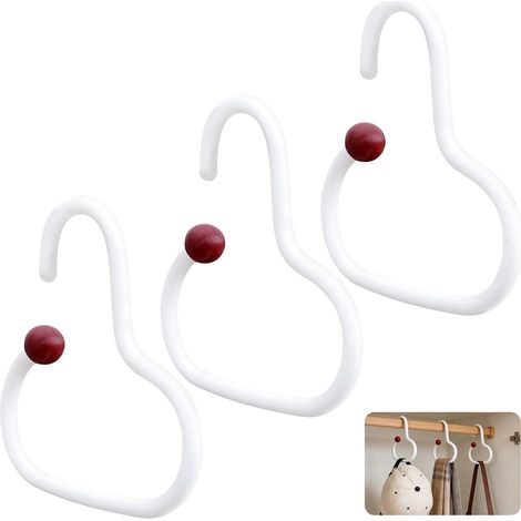 Lot de 3 Porte Casquette Murale en PP Blanc, Organiseur de Chapeaux Moderne et Minimaliste, Support pour Sacs et Accessoires, Max 1kg - Support Mural de Capuchon, Porte-capuchon Gain de Place (1/5)