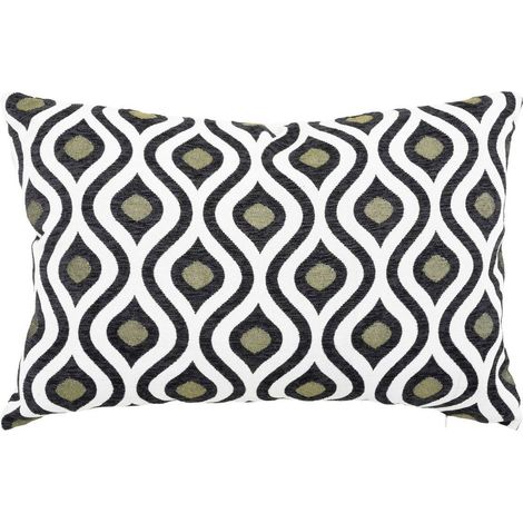 Cojín jacquard Twisted lime blanco y negro 58x38cm - Atmosphera créateur d'intérieur