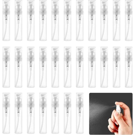 80 mini atomizzatori di profumo ricaricabili da 3 ml in plastica trasparente, ideali per i viaggi - Spruzzatori portatili per oli essenziali e campioni (1/5)