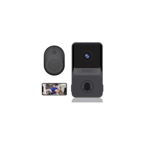 Sonnette vidéo sans fil avec interphone, vision nocturne HD (1/5)