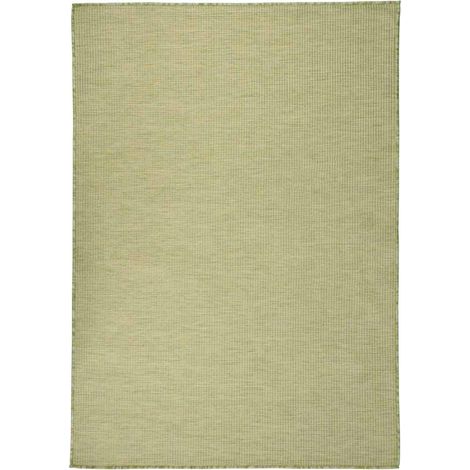 vidaXL Alfombra de exterior de tejido plano verde 140x200 cm (1/5)