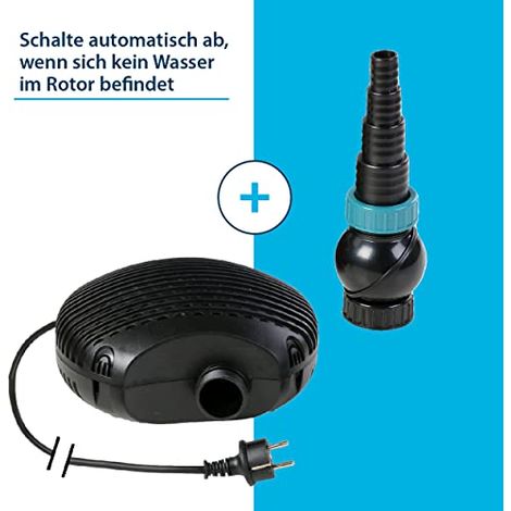 AquaForte Pompa filtro/laghetto EC 10.000, 68 watt, portata 10.000 litri all'ora, altezza di erogazione 4,5 metri, lunghezza cavo 10 metri, adatta per ruscelli, cascate, fontane sorgive, ecc. (1/3)