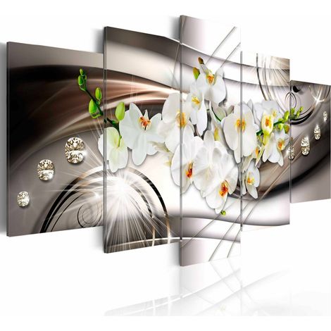 Tableau orchidée avec des diamants - 200 x 100 cm (1/4)