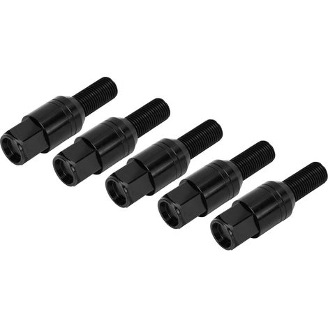 Lot de 20 boulons de roue M14x1,5 à siège conique, écrous de roue coniques universels, accessoires automobiles noirs (1/5)