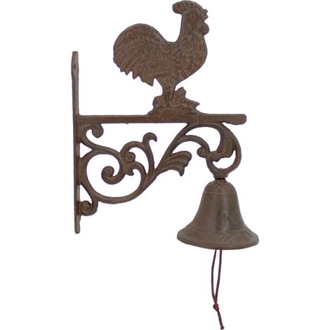 Signes Grimalt Adorno Pared Jardín Adorno Pared  Campana Gallo Jardin Marrón 10x22x29cm 35135