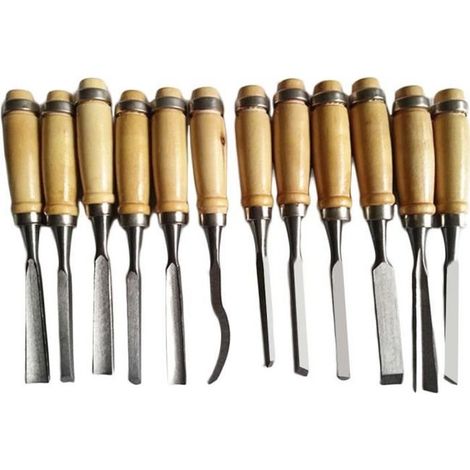 12 Pcs Ciseaux à bois de Sculpture Professionnel pour Travail du Bois Gravure Ciselure Bricolage-Ywey (1/5)