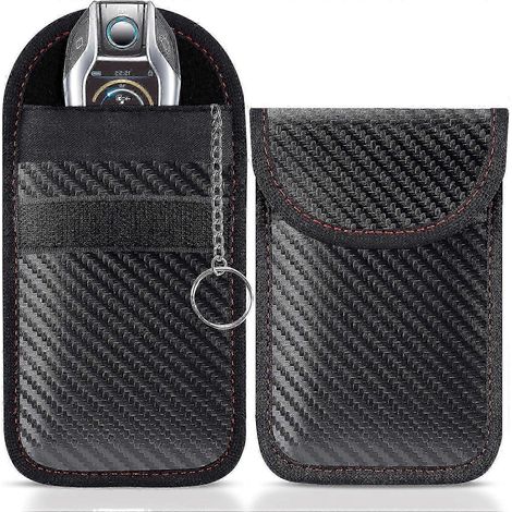 2 pochettes Faraday pour clés de voiture, protection antivol, blocage du signal de la clé de voiture et de la télécommande. (1/5)