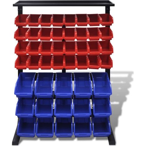 Étagère à outils de garage Bleu et rouge