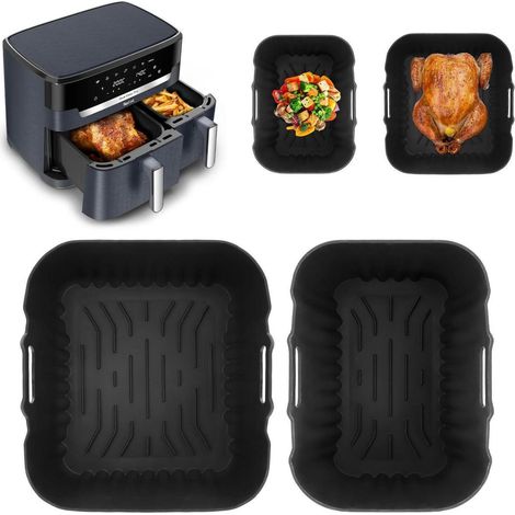 Silikonform Heißluftfritteuse 2 Stück für Doppelkammer 11L, BPA-frei, spülmaschinenfest (1/5)