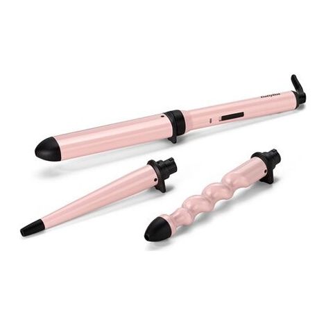 BaByliss Curl and Wave Trio Multistyler Professional Curling Iron with 3 Attachments for Curls, Waves, and Beach Waves Soft Pink (1/5)