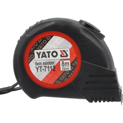 Yato YT-7112 metro a nastro 8 m Acrilonitrile butadiene stirene (ABS), gomma nera (1/4)