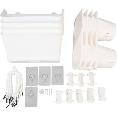 Jardinières murales suspendues, pour une utilisation intérieure et extérieure, jardin vertical, balcon, terrasse, décoration intérieure, couleur blanche. (1/5)