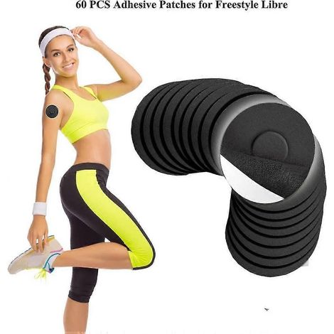 Protections adhésives étanches pour capteur Freestyle Libre, sans colle.-10pcs-Black (1/5)