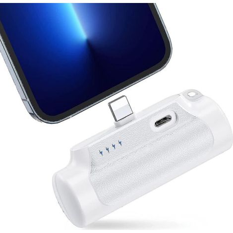 Tragbarer Powerbank-Lader, ultrakompakter 4500-mAh-Mini-Lader, kompatibel mit iPhone (weiß) (1/5)