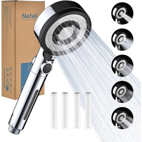 Nafall Duschkopf mit Filter Handbrause Wassersparend 5 Strahlarten Hochdruck (1/5)