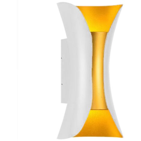 Wasserdichte Außenwandleuchte, Doppelkopf, nach oben und unten gerichtete Beleuchtung, 6-W-LED, 150 mm, 3000 K warmweißes/goldenes Licht für Hof/Villa (1/5)