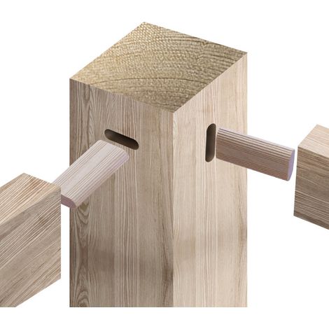 Bouchon en bois de hêtre à tenon domino 640 mm, connecteur pour l'assemblage de meubles en bois (1/5)