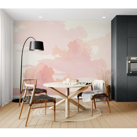 Papier peint Abstrait – nuages pastel aquarelle - 500 x 270 cm (1/2)