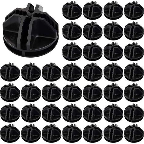 40pcs Fils Cube Plastique ABS Connecteur Cube de Rangement Blanc Raccord Meuble de Rangement Raccord Meuble de Rangement Cube de Fil Modulaire Cube en Grille pour Étagère Casier de Rangement(Noir) (1/5)