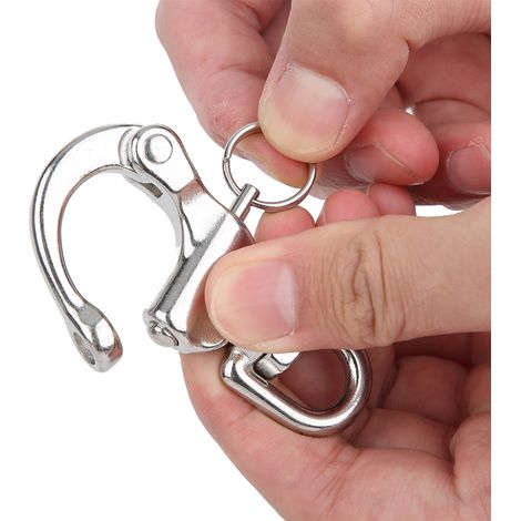 Mousqueton tournant en acier inoxydable 316 pour escalade, alpinisme et via ferrata 12x70mm (1/5)