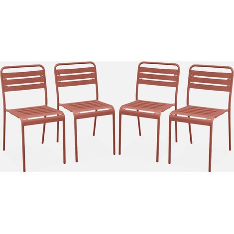 Silla de jardín bistró de acero, set de 4 (1/4)