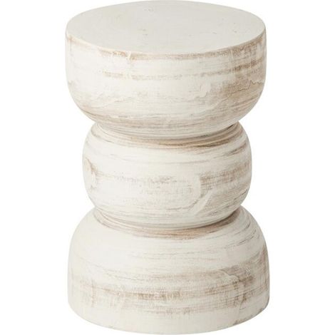 Table d'Appoint Ronde en Bois "Marek" 40cm Blanc