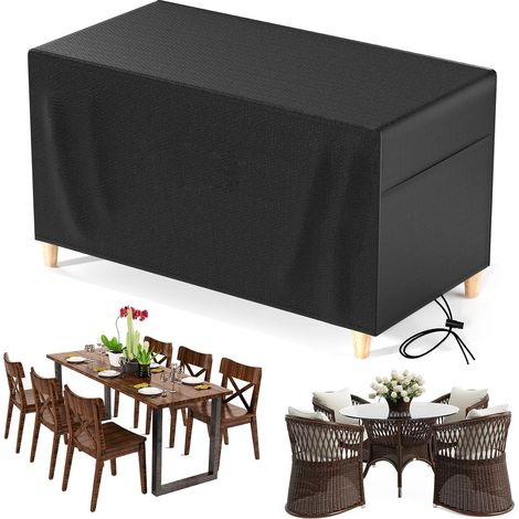 Schutzhülle für Gartentisch 140 x 90 x 75 cm – Wetterfeste Gartenmöbelabdeckung – Reißfestes 420D Oxford-Gewebe (1/5)
