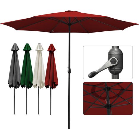 Jopassy Ø3.5m ombrellone da giardino ombrellone solare da giardino UV40+ rotondo,Rosso (1/5)