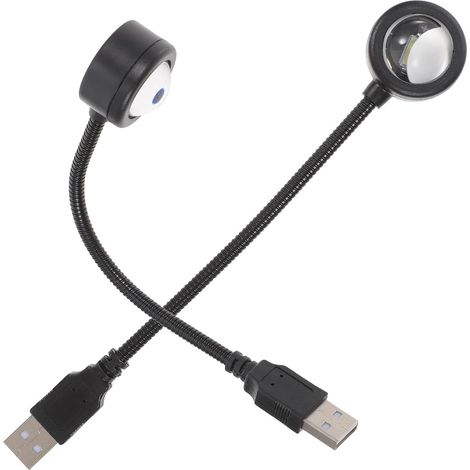 Lot de 2 Veilleuses LED Effet Coucher de Soleil, Projecteur D’ambiance Multicolore Lentille Haute Transmission, Lumière Douce, Flexible à 360°, Décoration Chambre et Salon, (1/5)