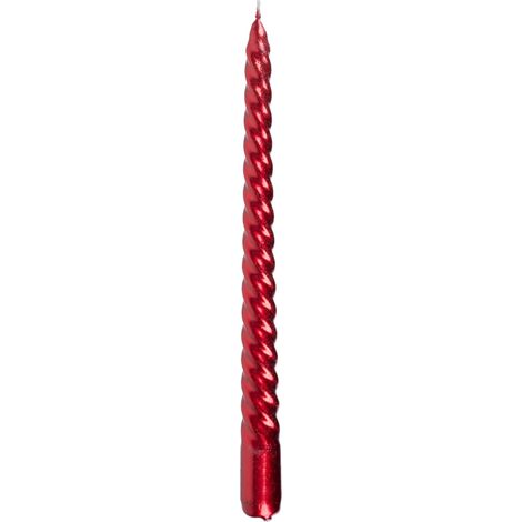 Kerze MagicHome Weihnachten, 25 cm, Packung 2 Stk., rot, spiralförmig, gedreht (1/2)