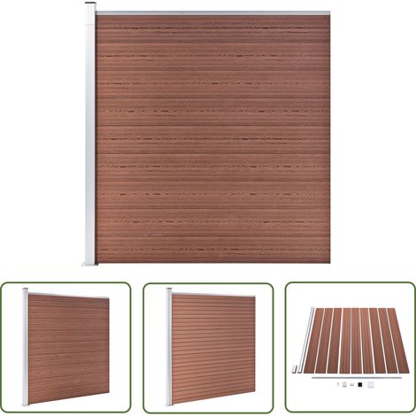 The Living Store Clôture de jardin WPC 175x186 cm Marron - Clôture Jardin - Clôture Résidentielle - Clôture WPC - Clôture Composite - Clôture Design (1/5)