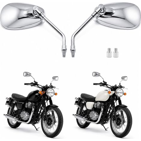 Lot de 2 rétroviseurs de moto testés E, rétroviseurs de guidon de moto, rétroviseurs rotatifs à 360 °, certifiés E, compatibles avec la plupart des motos, ATV, scooters, scooters (B) (1/5)