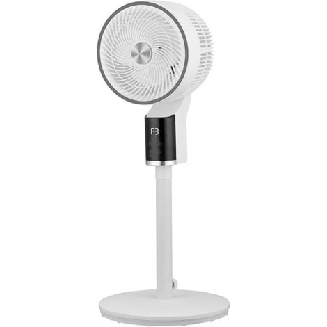 Ventilador De Pie Persa Blanco/cromo 50w 3vel Regx33x33cm Oscilante Display,remoto Y Temporizador (1/2)